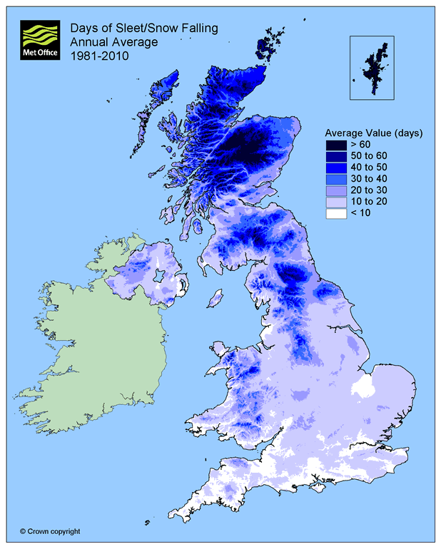 Britain's snowiest spots - Met Office