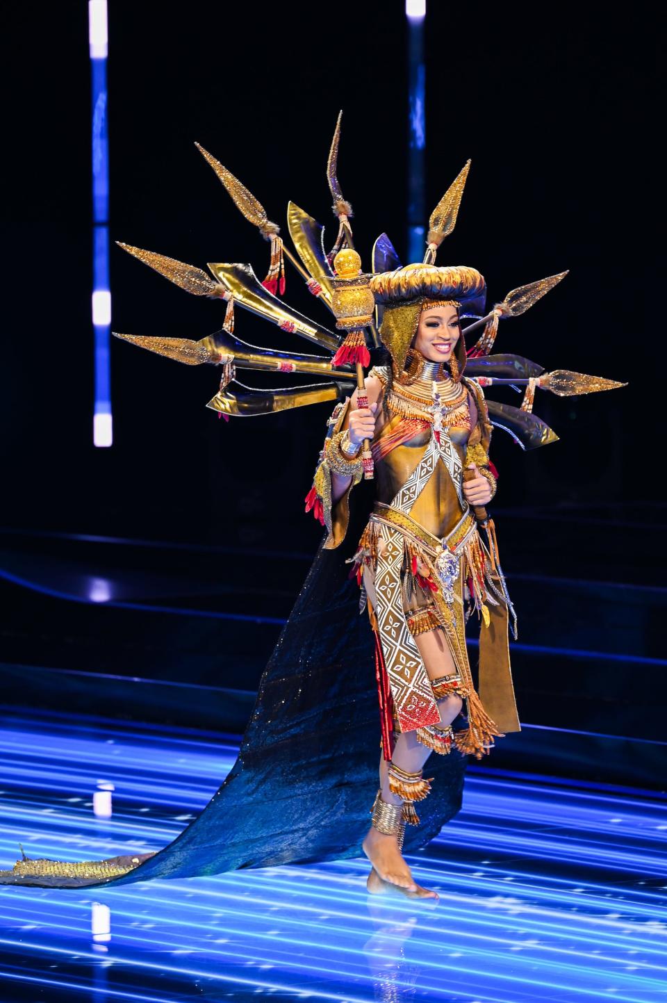 Miss Nigeria 2023 participates in the Miss Universe National Costume Contest.