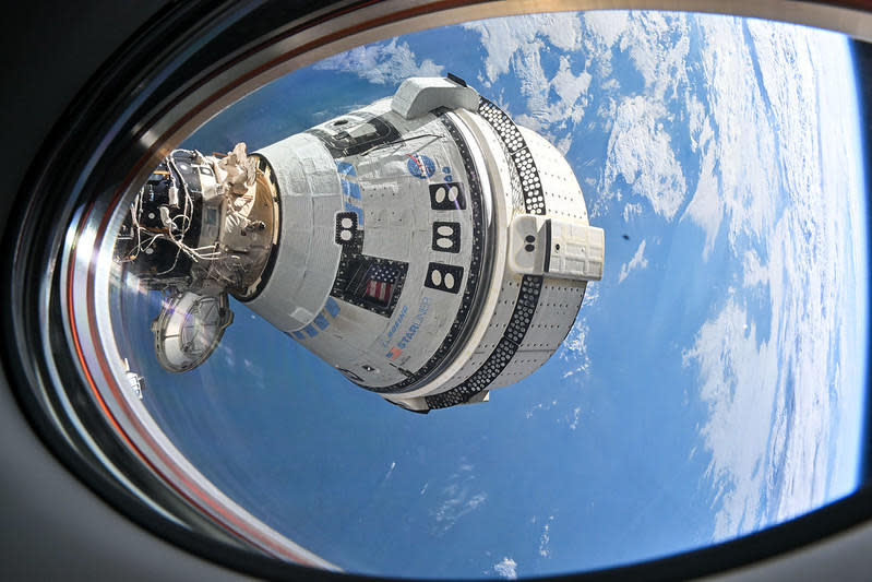 A view of Boeing's Starliner capsule docked to the forward port of the International Space Station.  / Credit: NASA