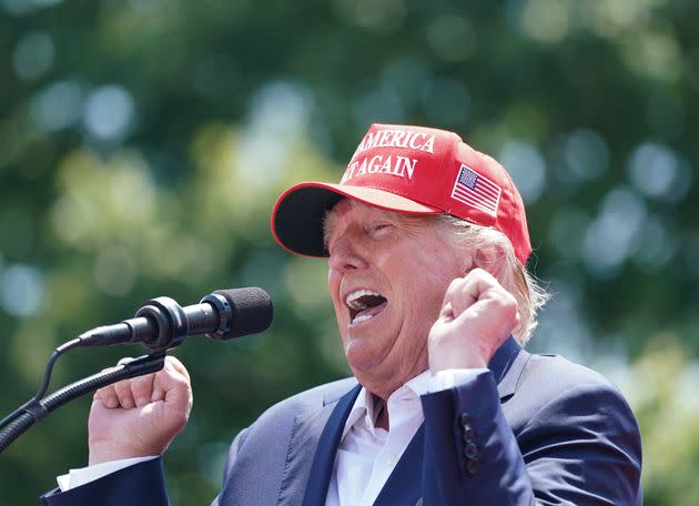 Trump speaks to a crowd of South Carolinians in July.