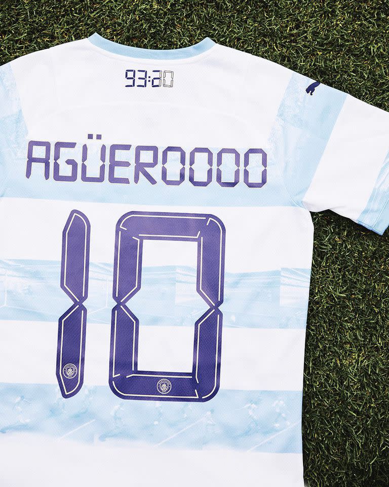 Camiseta en homenaje a Sergio Kun Agüero por el gol que le dio el título en 2012 al Manchester City