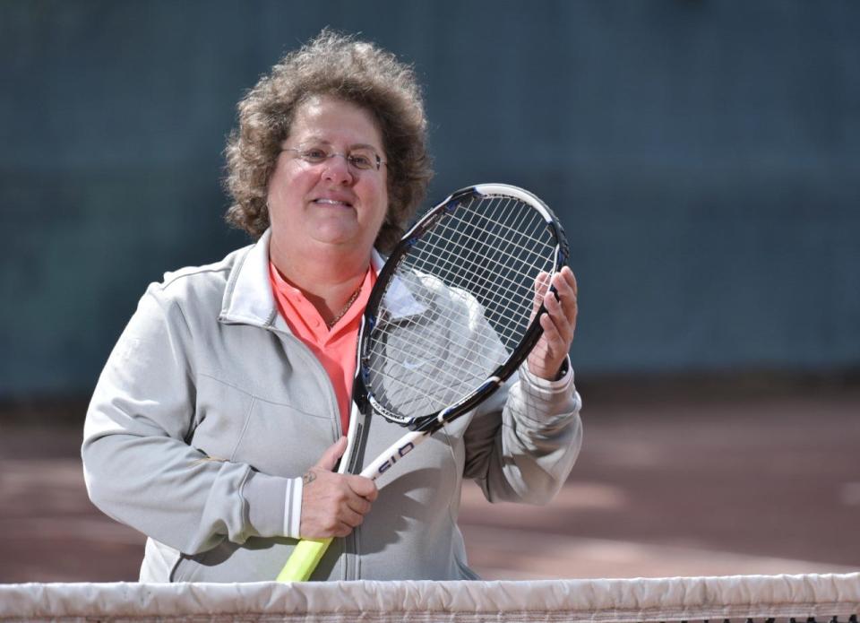 Abbe Seldin, former top-ranked tennis player, went to federal court in 1972 to gain the right to play for the Teaneck High School boy's tennis team.  Her attorney was future U.S. Supreme Court Justice Ruth Bader Ginsburg. She is photographed near her home in Wellfleet, Ma., on Sept. 22, 2020