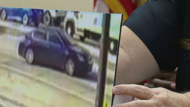 PHOTO: Lakeland Police Chief Sam Taylor shows a photo of the car where the gunmen shot from in a press conference in Lakeland, Fl., following a shooting on Jan. 30, 2023. (TVU 13)