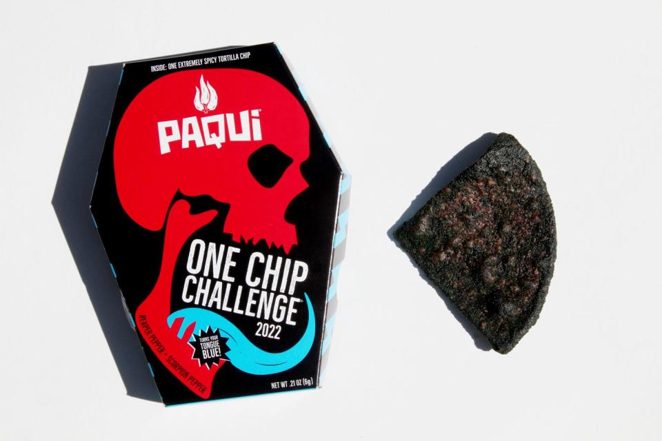 <p>Sarah Dussault/MediaNews Group/The Mercury News via Getty</p> Paqui pulls ‘One Chip Challenge’ from stores after teen’s death