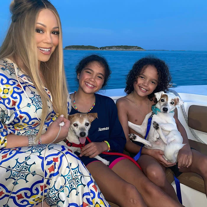 Mariah Carey con sus dos hijos