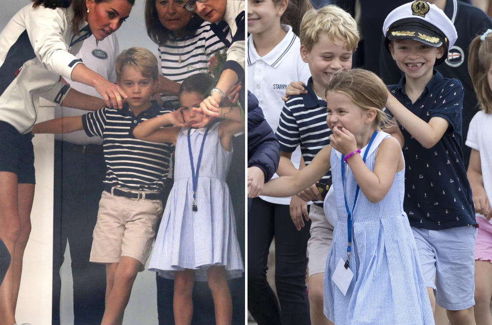 Princess Charlotte and Prince George at King's Cup regatta