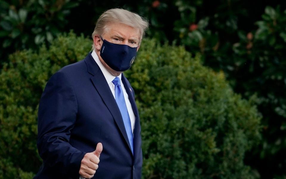 US President Donald Trump leaves the White House for the Walter Reed National Military Medical Center on the South Lawn of the White House - Drew Angerer/Getty Images North America