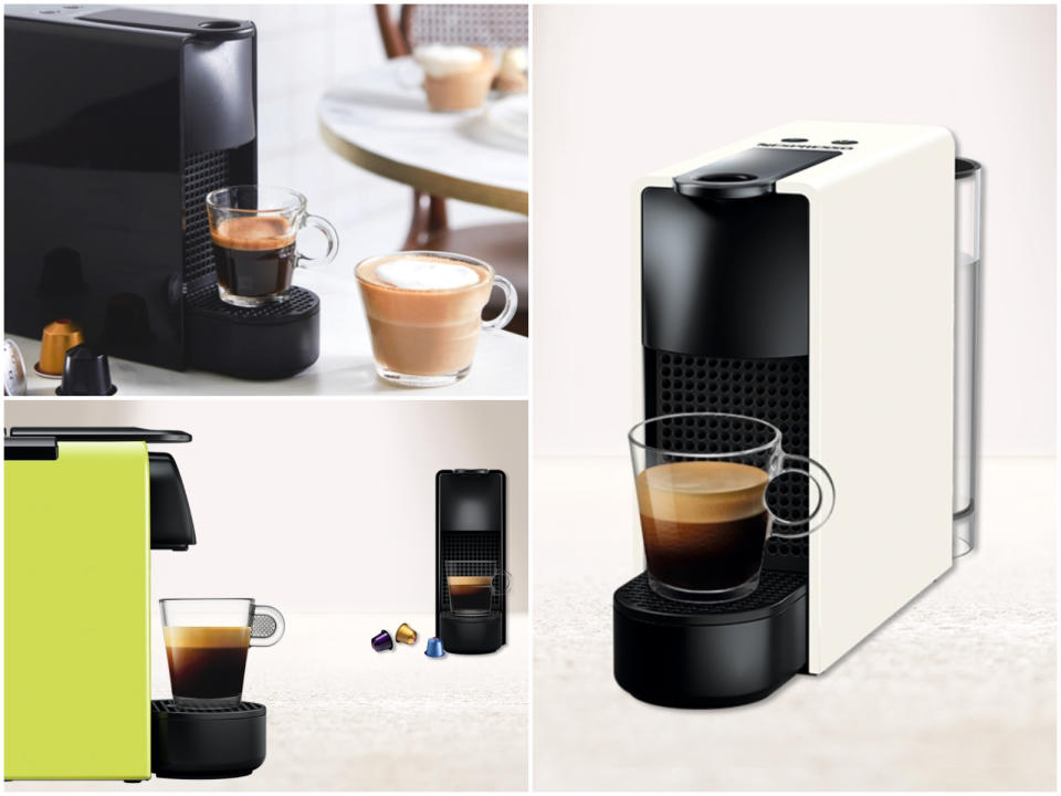 ▲Nespresso膠囊咖啡機Essenza Mini五色，榮獲IF及紅點設計大獎，原價4,500元、至3/31活動價3,500元，買就送好禮！（圖片來源：Yahoo購物中心）