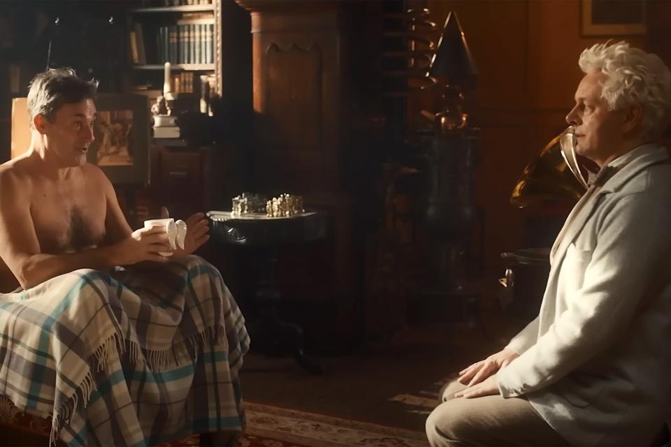 Aziraphale is wary of an amnesic Gabriel in Good Omens season 2 first look