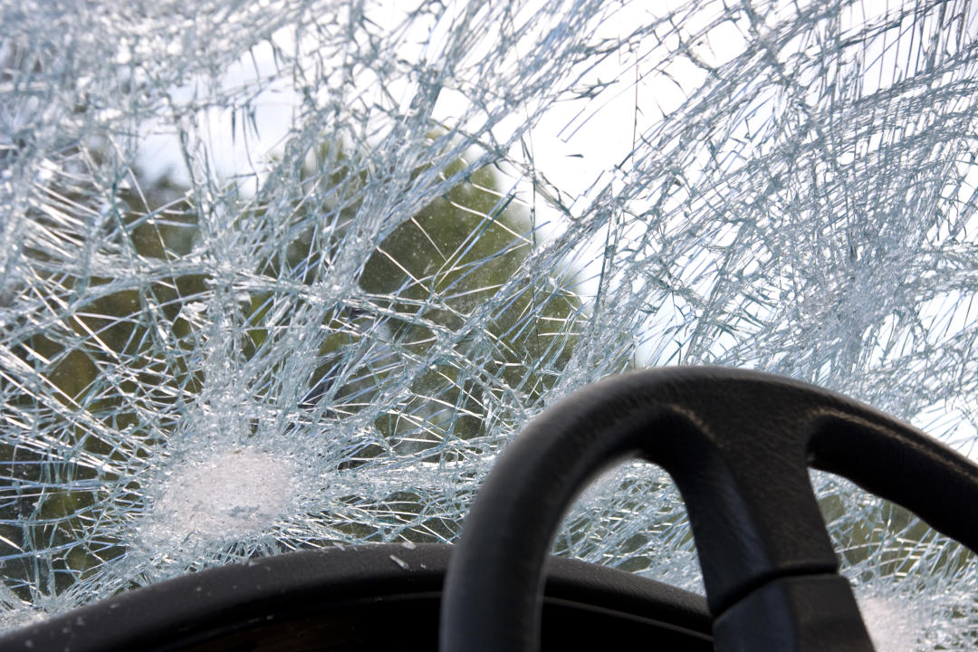 shattered car windshield