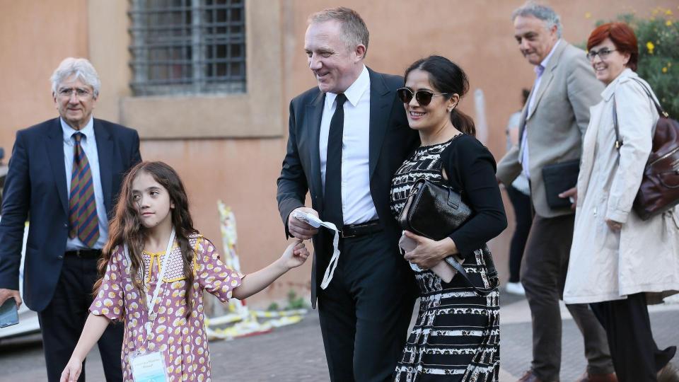 Mandatory Credit: Photo by Grzegorz Galazka/Sipa/Shutterstock (5697050g)Valentina Paloma Pinault, Francois-Henri Pinault, Salma HayekPontifical Foundation Scholas 'A Wall A Bridge' seminar, The Vatican, Rome, Italy - 29 May 2016.