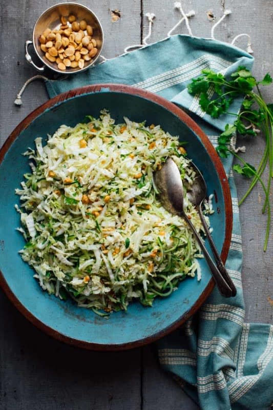 <p>Healthy Seasonal Recipes</p><p>Yummy, refreshing, vegan and an easy, low-carb recipe.</p><p><strong>Get the recipe: </strong><a href="https://www.healthyseasonalrecipes.com/cucumber-and-napa-cabbage-coleslaw/" rel="nofollow noopener" target="_blank" data-ylk="slk:Cucumber and Napa Cabbage Coleslaw;elm:context_link;itc:0;sec:content-canvas" class="link ">Cucumber and Napa Cabbage Coleslaw</a></p><p><strong>Related: </strong><a href="https://parade.com/24694/jennifersegal/asian-slaw-with-ginger-peanut-dressing/" rel="nofollow noopener" target="_blank" data-ylk="slk:Asian Slaw with Ginger-Peanut Dressing;elm:context_link;itc:0;sec:content-canvas" class="link "><strong>Asian Slaw with Ginger-Peanut Dressing</strong></a></p>