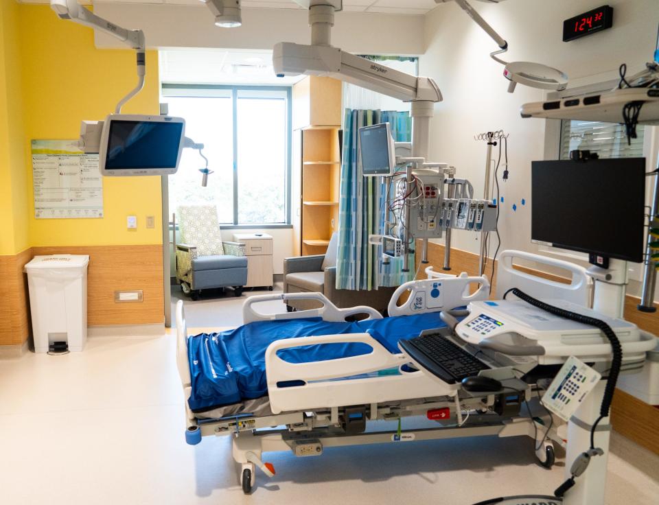 A pediatric intensive care unit room on the third floor of the new Texas Children's Hospital, Jan. 31, 2024. The new North Austin campus will open in early February and has 52 total beds.