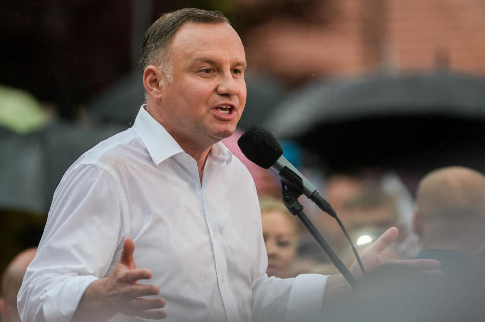 Presidential candidate Andrzej Duda visits Starogard Gdanski, Poland - 29 Jun 2020