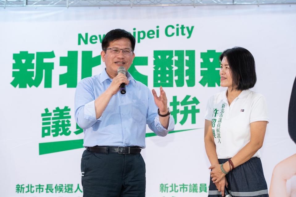 林佳龍到永和參加市議員參選人許昭興舉辦的系列市政座談會。   圖：林佳龍競辦提供