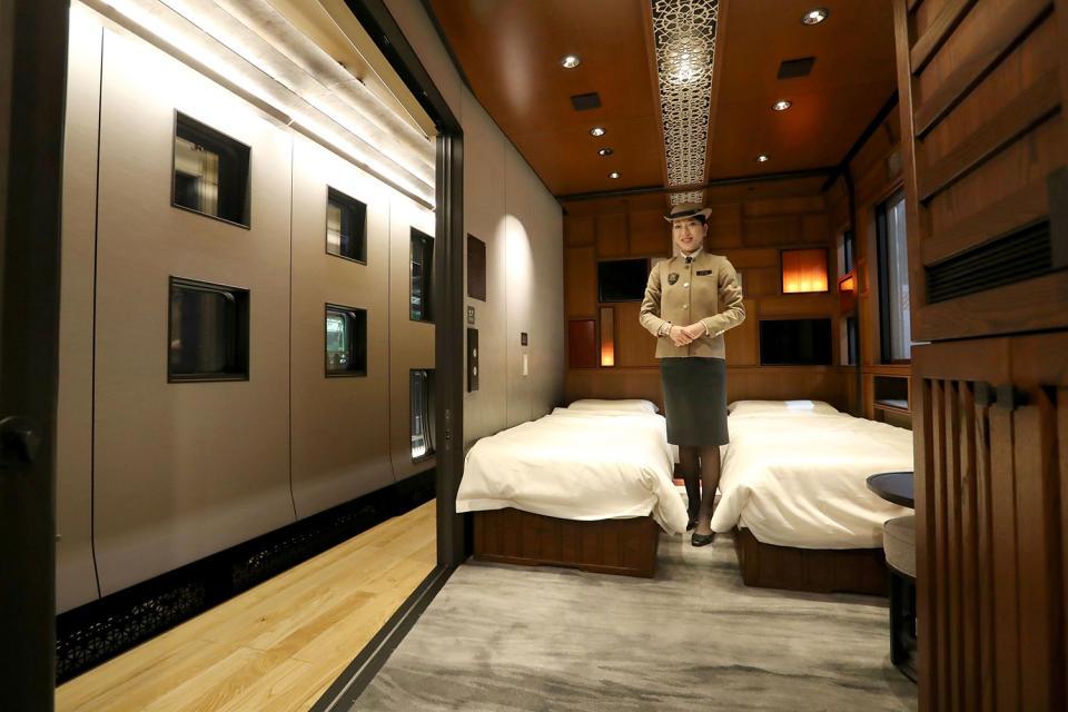 <p>A suite room — one of 17 aboard the Shiki-shima. (Photo: STR/AFP/Getty Images) </p>