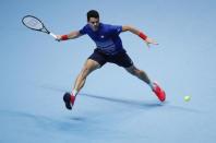 Britain Tennis - Barclays ATP World Tour Finals - O2 Arena, London - 15/11/16 Canada's Milos Raonic in action during his round robin match with Serbia's Novak Djokovic Reuters / Stefan Wermuth Livepic