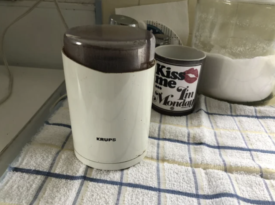 A Krups coffee grinder