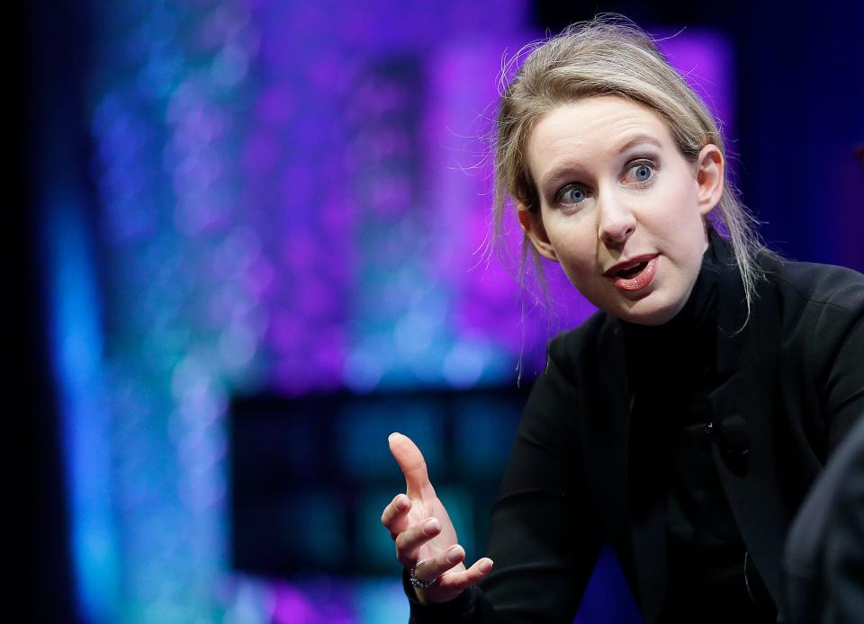 In this Monday, Nov. 2, 2015 file photo, Elizabeth Holmes, founder and CEO of Theranos, speaks at the Fortune Global Forum in San Francisco.