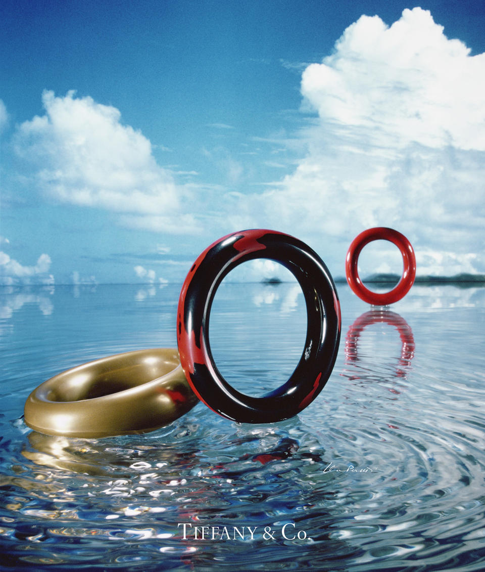 “Lacquer Bracelets on Water” for Tiffany & Co., 1990. - Credit: Hiro/Courtesy of Hiro Studio