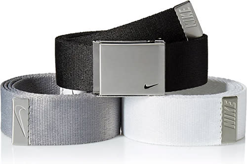 Nike - Cinturón tejido de golf para hombre (3 unidades)