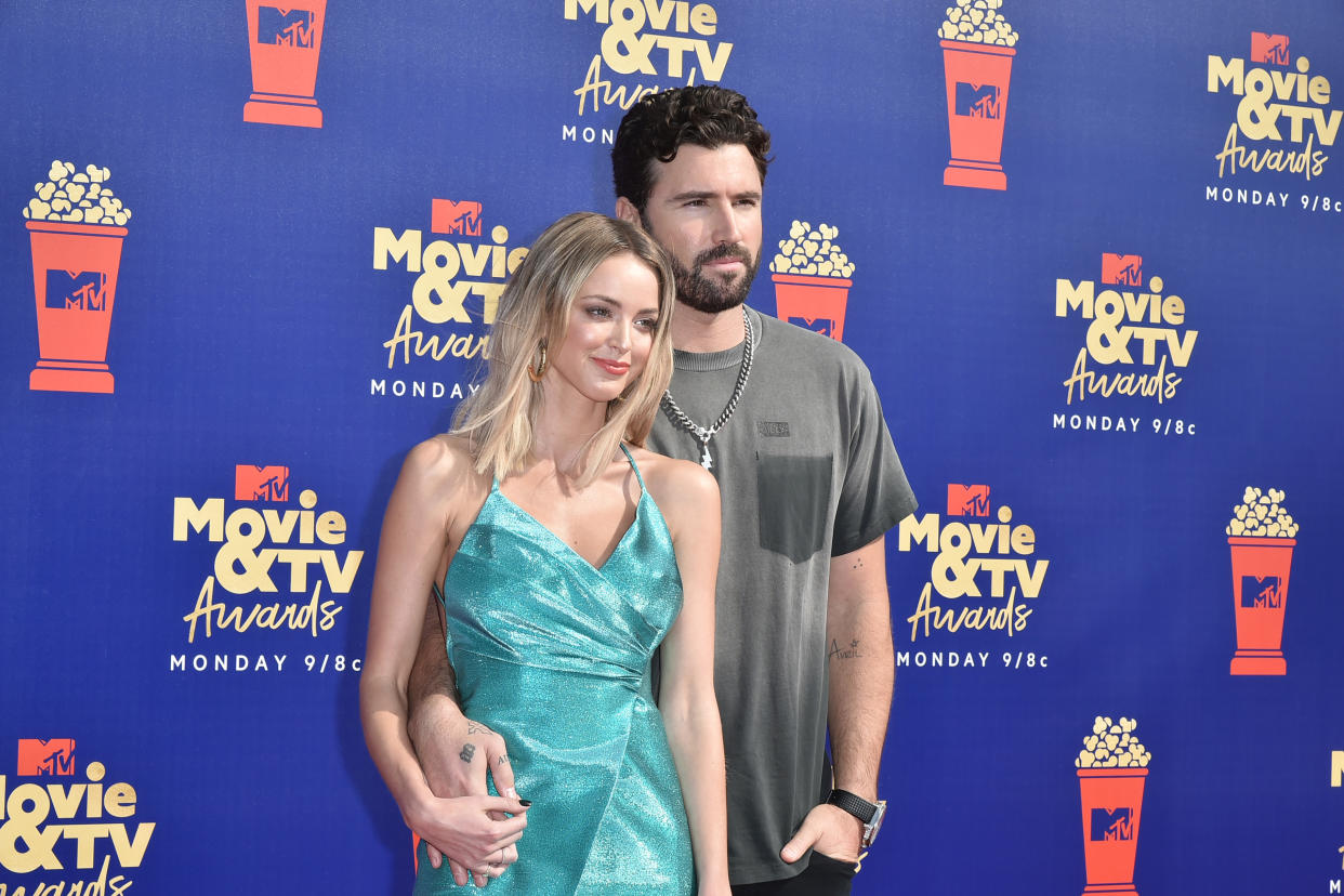 SANTA MONICA, CALIFORNIA - JUNE 15: Brody Jenner and Kaitlynn Carter Jenner attend the 2019 MTV Movie & TV Awards at Barker Hangar on June 15, 2019 in Santa Monica, California. (Photo by David Crotty/Patrick McMullan via Getty Images)