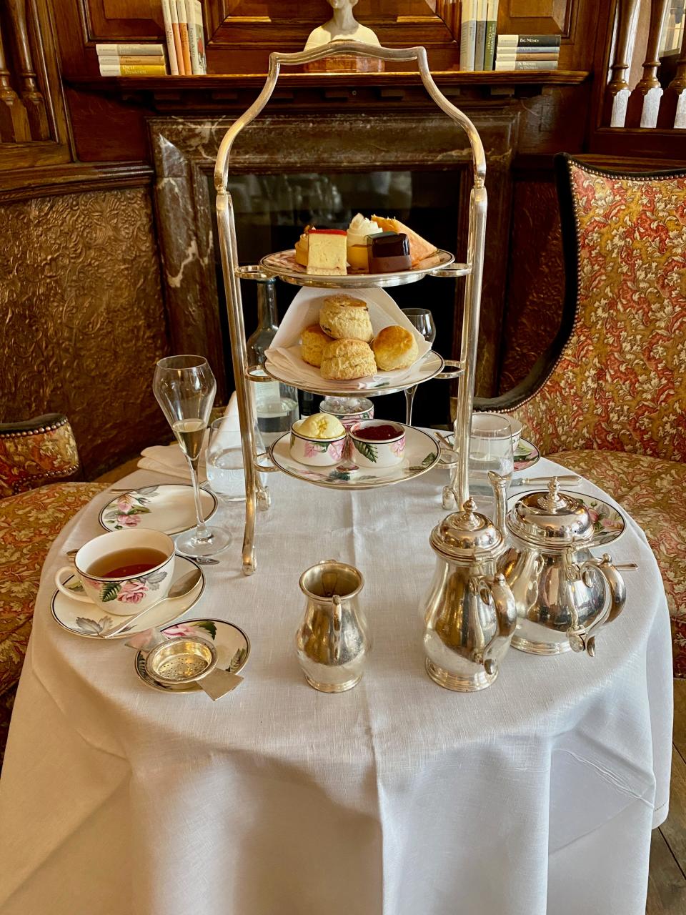 Afternoon tea setup at Brown's