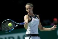 Tennis - Singapore WTA Finals Round Robin Singles - Singapore Indoor Stadium, Singapore - 26/10/2016 - Karolina Pliskova of the Czech Republic in action against Svetlana Kuznetsova of Russia REUTERS/Edgar Su