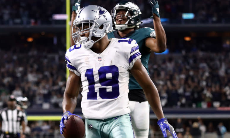 Amari Cooper celebrating a touchdown.