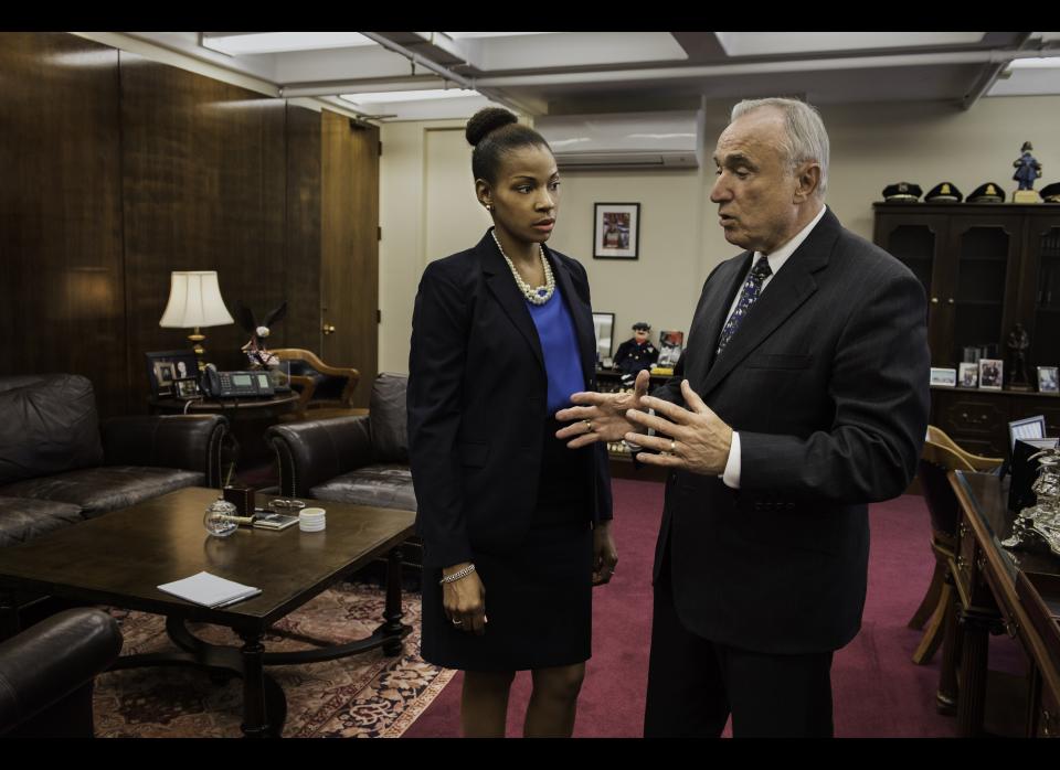 Khadijah meets with New York Police Department Commissioner, William Bratton.