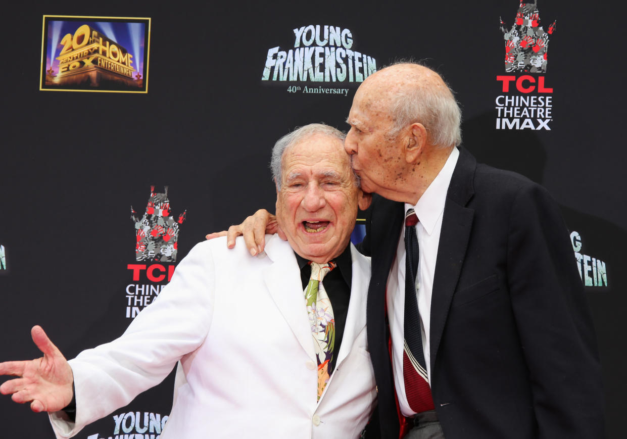 Mel Brooks has opened up about life without best friend Carl Reiner (pictured together in 2014). (Photo: Paul Archuleta/FilmMagic)