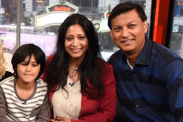 <p> Paula Lobo/Disney General Entertainment Content via Getty Images</p> Kairan Quazi with parents Julia and Mustahid Quazi