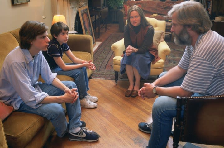 A family sits together in The Squid and the Whale.