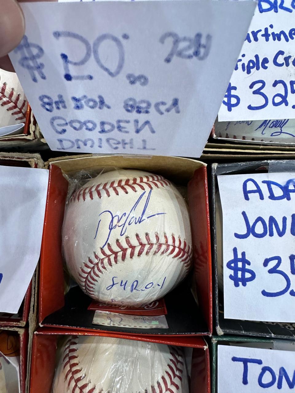 Signed Dwight Gooden baseball at 2024 National Sports Card Convention, at I-X Center.