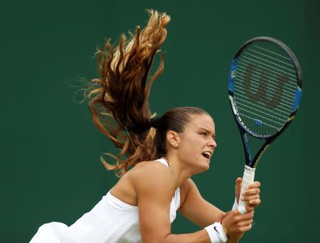 Britain Tennis - Wimbledon - All England Lawn Tennis & Croquet Club, Wimbledon, England - 30/6/16 Greece's Maria Sakkari in action against USA's Venus Williams REUTERS/Paul Childs