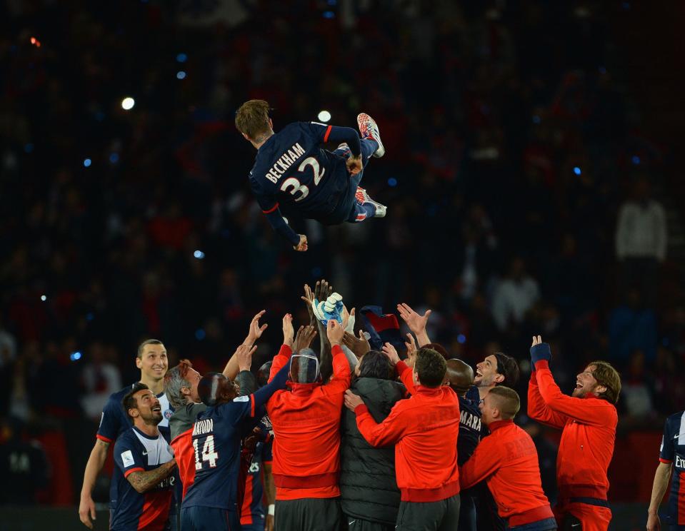 Beckham was subbed off after 80 minutes, receiving hugs from his fellow players and manager, as well as a standing ovation from fans.