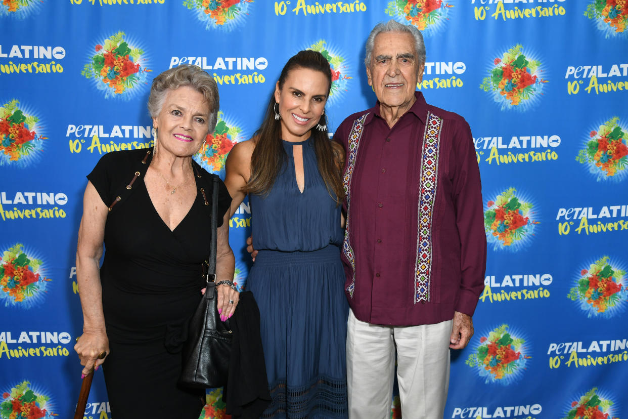 LOS ANGELES, CALIFORNIA - AUGUST 24: Kate Trillo del Castillo, Kate Del Castillo and Erik Del Castillo attend PETA Latino's 10th Anniversary Celebration at PETA's Bob Barker Building on August 24, 2023 in Los Angeles, California. (Photo by JC Olivera/Getty Images)