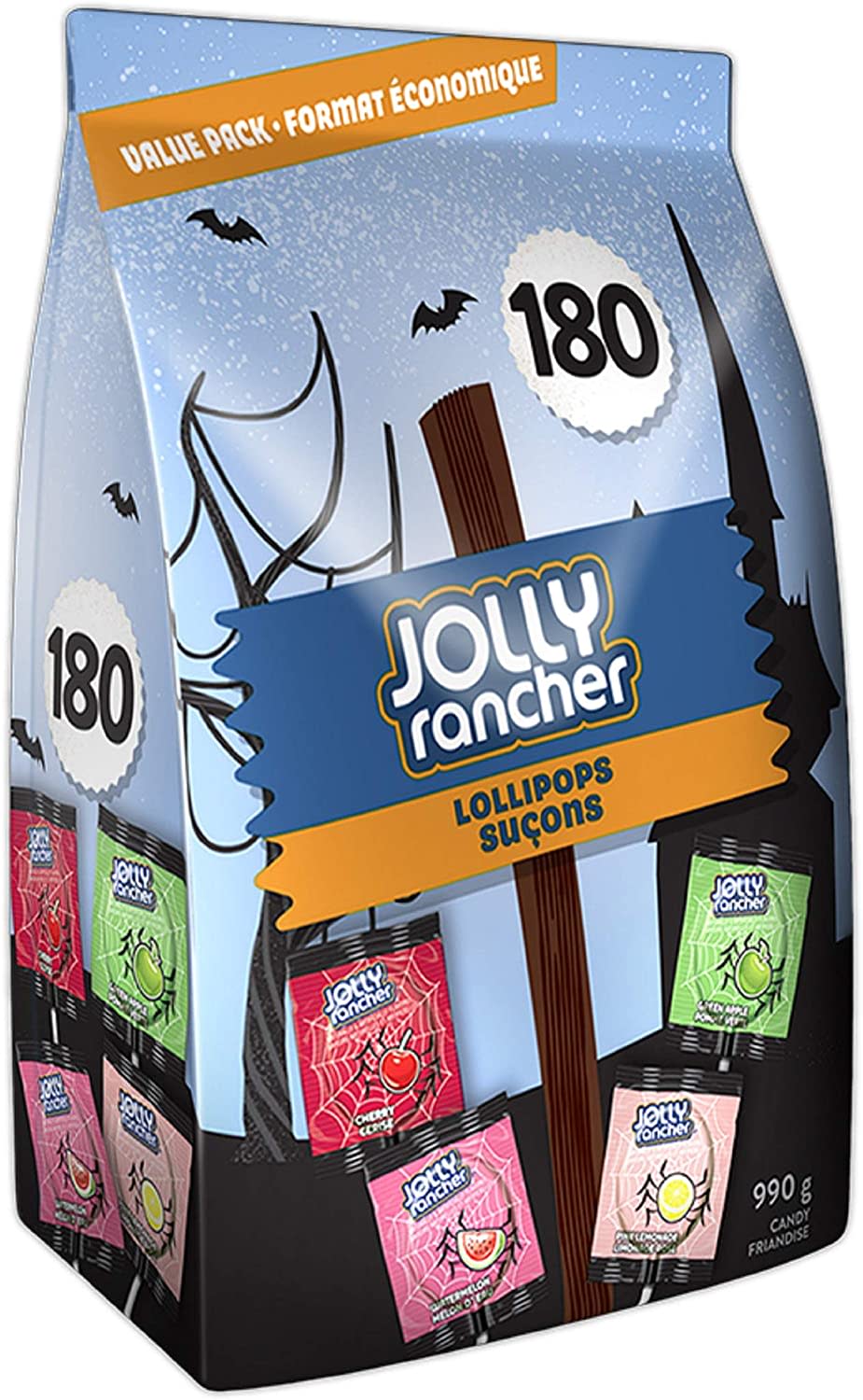 JOLLY RANCHER Halloween Candy, Lollipops, 180 Count