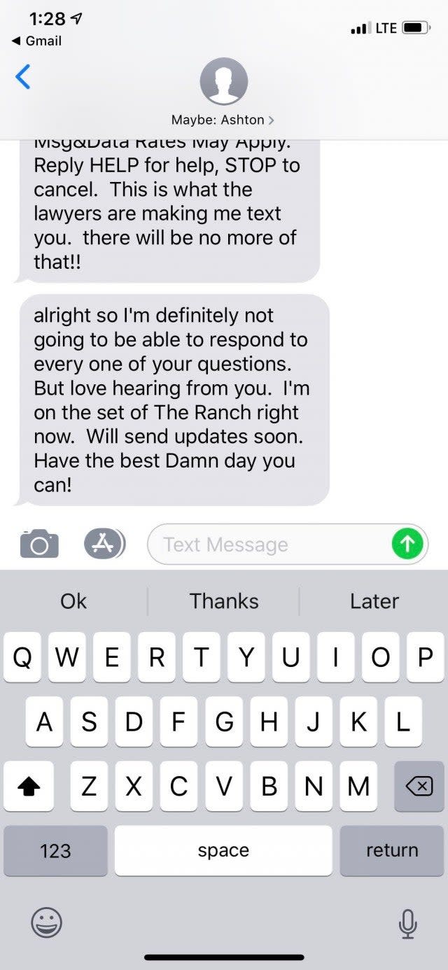 Ashton Kutcher Text