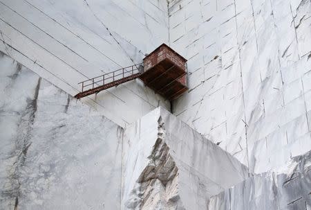 A refuge is seen at the Cervaiole marble quarry on Monte Altissimo in the Apuan Alps, Tuscany, Italy, July 15, 2017. REUTERS/Alessandro Bianchi/Files