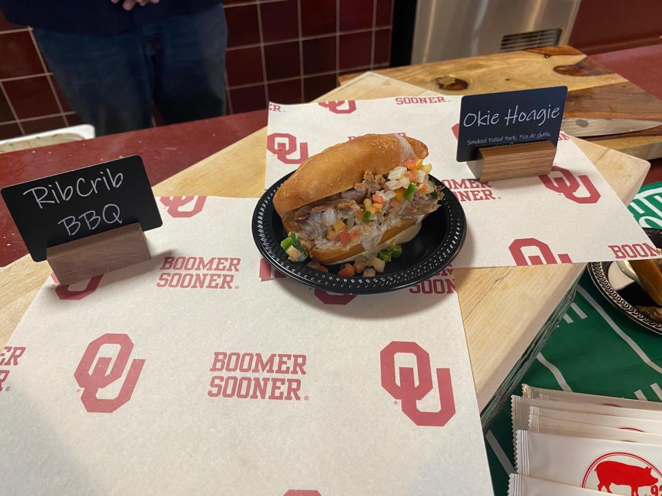 RibCrib will offer the Okie Hoagie to guests at OU football home games this season. The sandwich sold at concession stands will be double the size of the one seen.