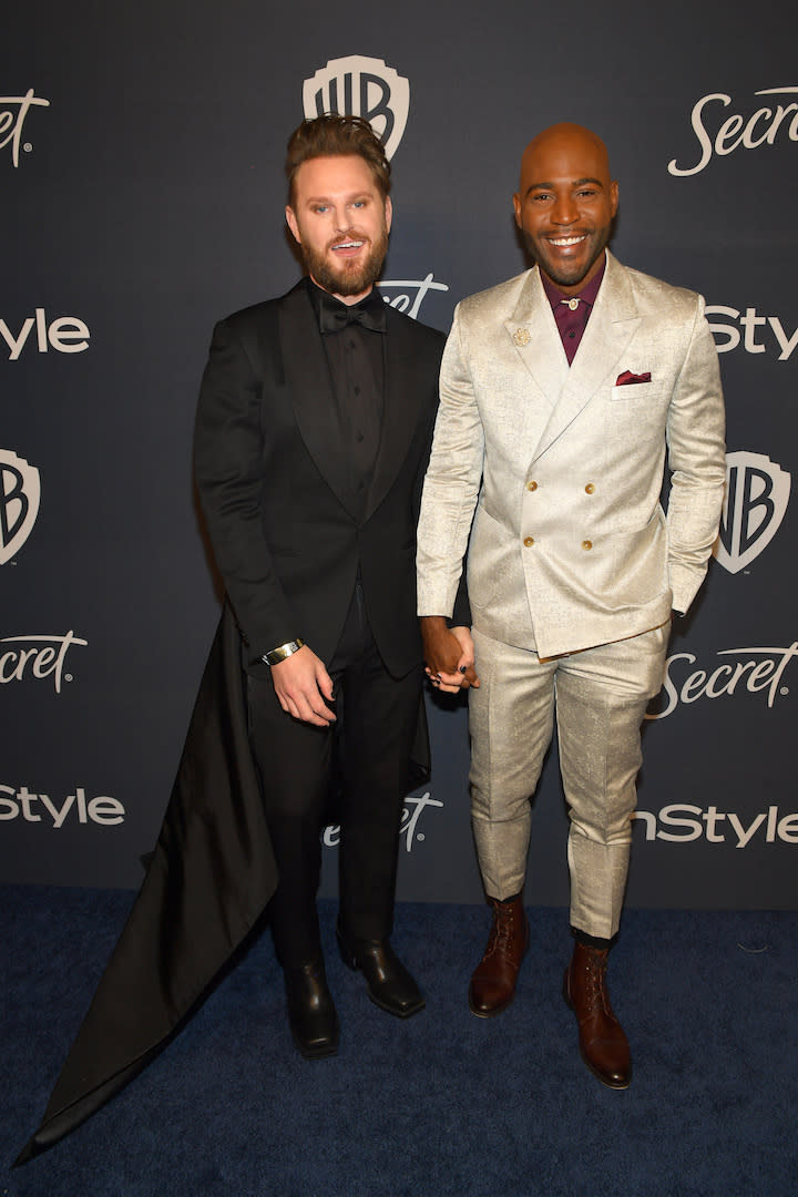 Bobby Berk and Karamo Brown at the InStyle And Warner Bros after-party