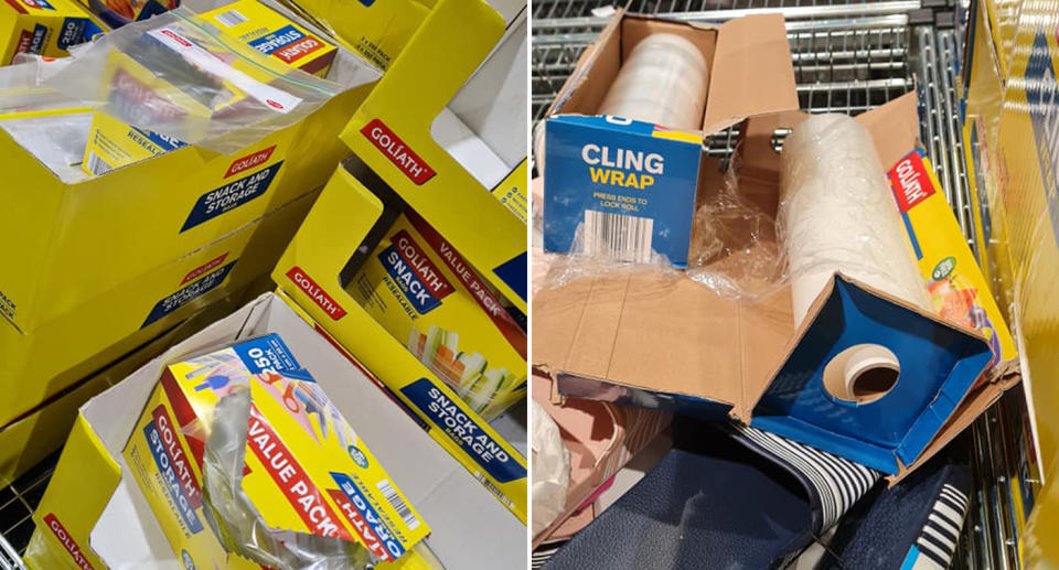 ALDI products opened in store and left behind