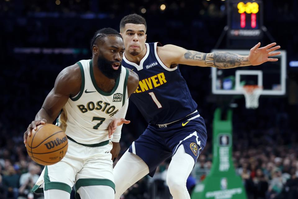 Jaylen Brown。(AP Photo/Michael Dwyer)