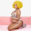 <p>The musician announced she is pregnant by sharing two Instagram photos of herself cradling her pregnancy bump. The child will be her first with her husband Kenneth Petty. </p><p>'<a href="https://www.instagram.com/explore/tags/preggers/" rel="nofollow noopener" target="_blank" data-ylk="slk:#Preggers;elm:context_link;itc:0;sec:content-canvas" class="link ">#Preggers</a> 💛,' she captioned a photograph of herself in a yellow wig and bejewelled matching bra set and skyscraper heels.</p><p>In another <a href="https://www.instagram.com/p/CC3h-VZjrXv/" rel="nofollow noopener" target="_blank" data-ylk="slk:photo;elm:context_link;itc:0;sec:content-canvas" class="link ">photo</a>, the 'Anaconda' singer holds her bump while dressed in heels, knee-high white socks, a Marie Antoinette-inspired two-piece underwear set and a blue wig.</p><p><a href="https://www.instagram.com/p/CC3ffwbDEM5/" rel="nofollow noopener" target="_blank" data-ylk="slk:See the original post on Instagram;elm:context_link;itc:0;sec:content-canvas" class="link ">See the original post on Instagram</a></p>