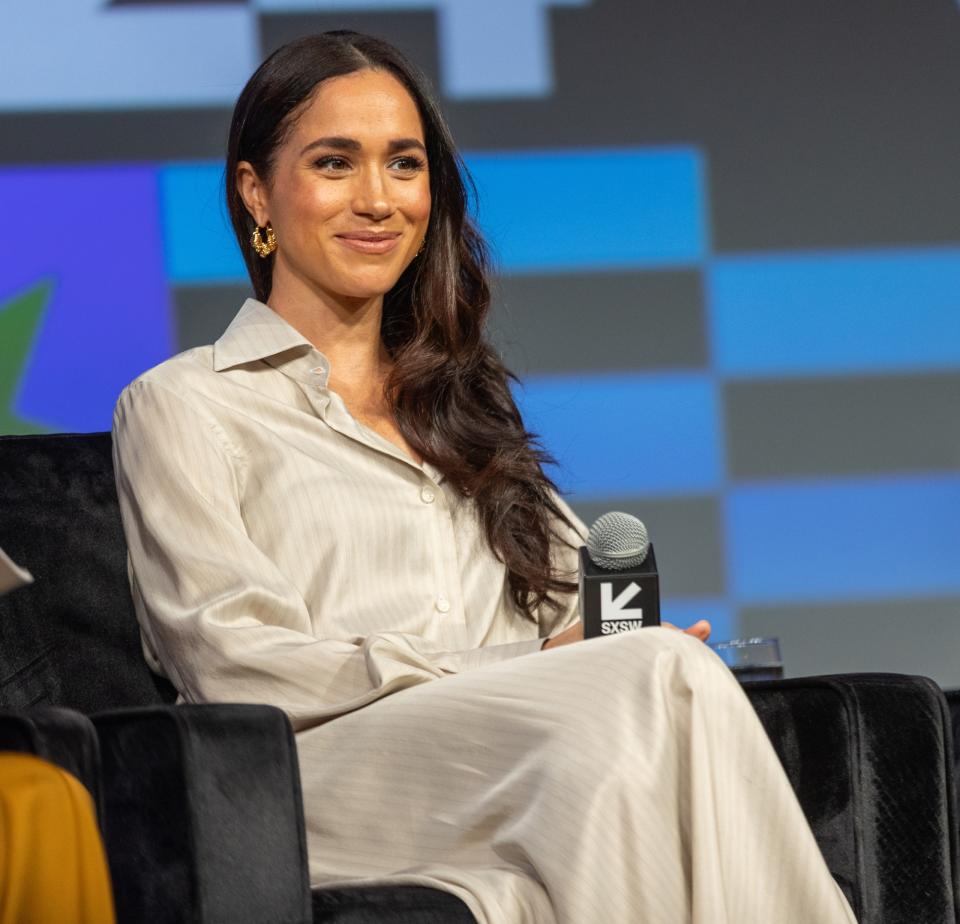 Meghan, Duchess of Sussex, speaks onstage during the "Keynote: Breaking Barriers, Shaping Narratives: How Women Lead On and Off the Screen" during the SXSW 2024 Conference and Festivals at Austin Convention Center on March 08, 2024 in Austin, Texas.