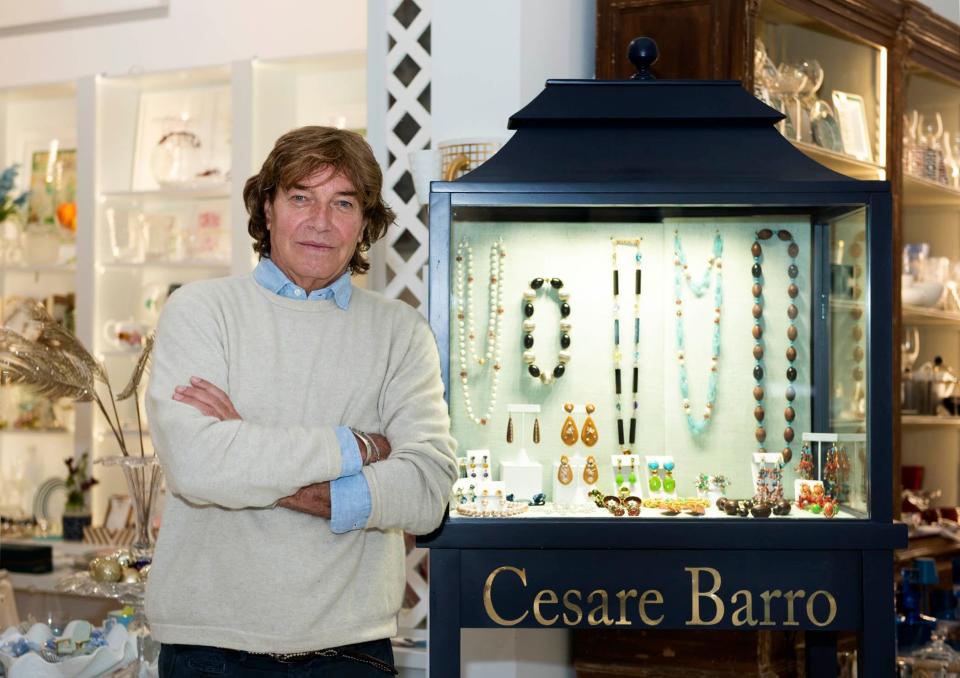 Cesare Barro has his jewelry collection at Mary Mahoney on Worth Avenue in Palm Beach.