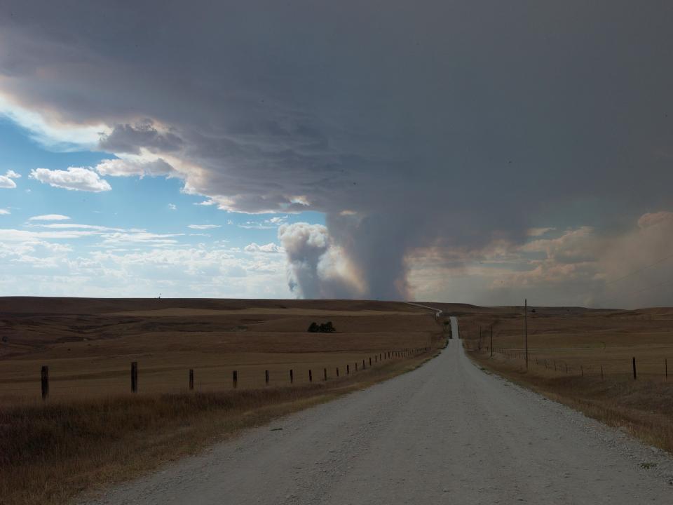 A storm rolls in over the plains of Chadron, Nebraska.