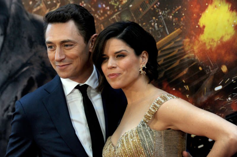 Neve Campbell, seen with JJ Feild, has announced her return to the "Scream" franchise. File Photo by Dennis Van Tine/UPI