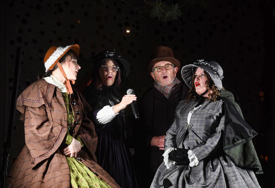 Cast members from the 2022 edition of "A Christmas Carol" perform at the Washington Pavilion tree lighting, on November 25, 2022, in downtown Sioux Falls.